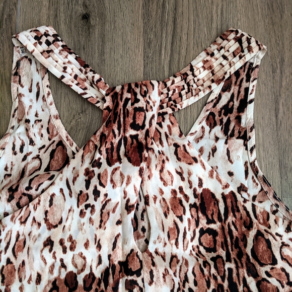 Paraphrase Leopard Print Sleeveless Blouse Size M - Picture 3 of 6